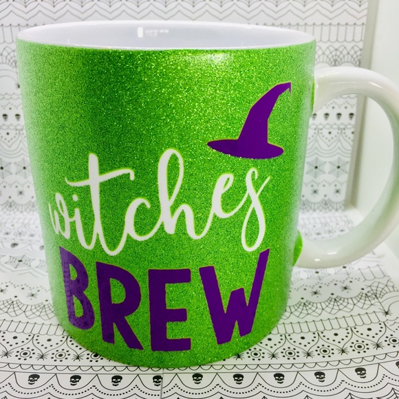 Boston Warehouse Other - Halloween Witches Brew Green Glitter Mug 22 oz